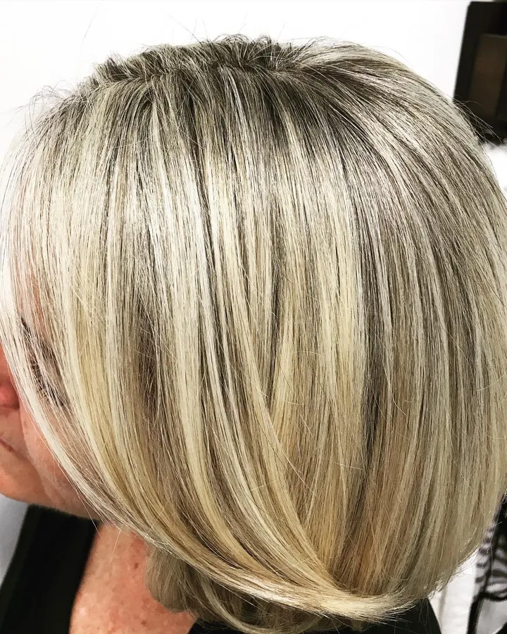 Blonde highlighted bob